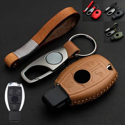 Real Leather Car Key Case Cover For Benz W203 W204 W212 C E S CLA CLS CLK GLK • $32.80