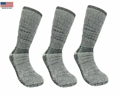 3 Pairs 71% Merino Wool Men's Crew Heavyweight Thick Hiking Outdoor People Socks • $29