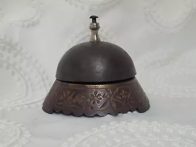 Vintage Arts & Crafts Mission Style  Hotel Front Desk Bell Daisy Patina • $17.88