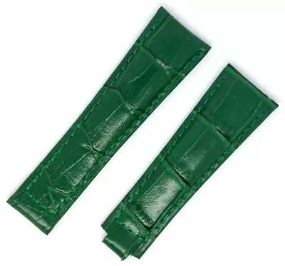 New 20mm Green Leather Strap For Rolex Submariner / Gmt / Daytona Watch • £17.99