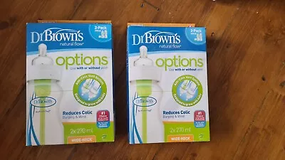 Brand New Dr Brown's Options+ Anti-Colic Wide Neck 270ml Baby Bottles - Set Of 4 • £20