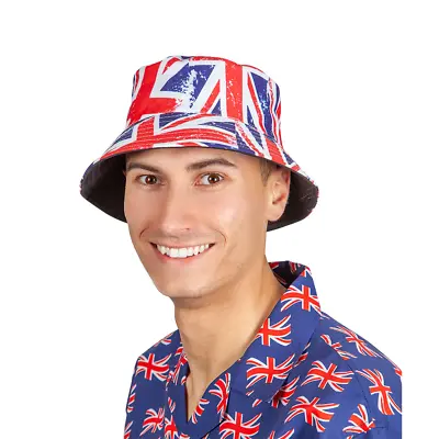 Eurovision Bucket Hat Adults Fancy Dress British Kings Coronation Union Jack • £1.99