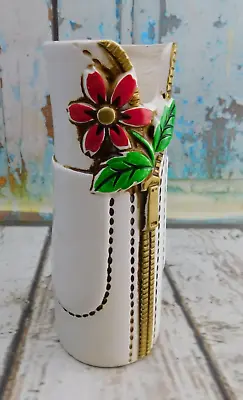 Flower Zipper Zip Up Pottery Vase Mid Century Modern Retro Funky Hippie Vtg • $31.34