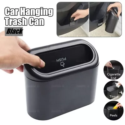 Black Universal Car Trash Can Garbage Bin Bag Organizer Storage Box Accessories • $14.44