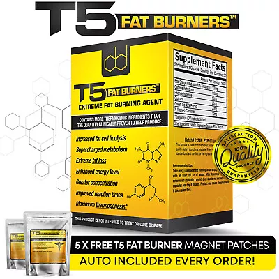 T5 Fat Burners + 5 Free T5 Fat Burner Patches! Strong Legal Diet/slimming Pills  • £14.95