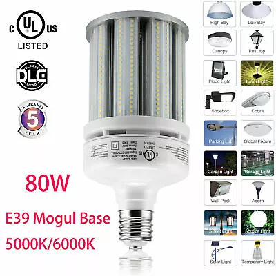 80W LED Corn Light Commercial Garage Factory E39 Mogul Base Bulb 300W MH Equival • $62.05