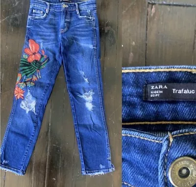 Zara Floral Embroidered Skinny Jeans Size 2 • $18