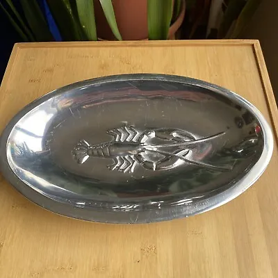 1996 Mexico MARIPOSA BRILLANTE Lobster Oval Dish Island Silver & Spice MSRP $49 • $28