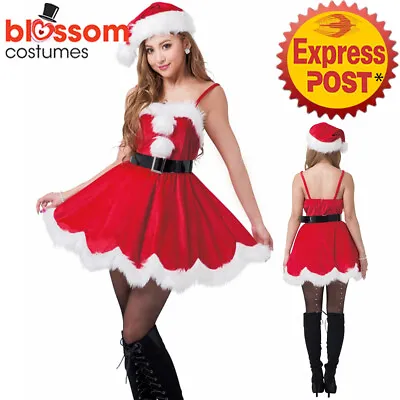 $39.95 • Buy K711 Ladies Christmas Costume Santa Helper Xmas Fancy Dress Up Party Outfit Hat