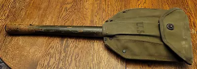 Vintage 1944 WWII US Army Ames Trench Shovel W/ Meyer & Son Canvas Cover • $59.99