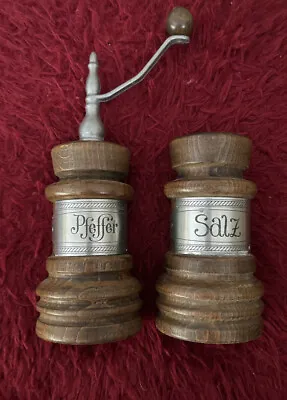 $30 • Buy Vintage Zassenhaus West Germany Salz Pfeffer Wooden Salt Shaker Pepper Mill