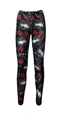 £19.99 • Buy Gothic Mexican Sugar Skull Skeleton Roses Tattoo Alternative Printed Leggings
