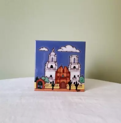 Vtg. Mission San Xavier Del Bac Hand Made Tile Tucson Arizona • $49.95