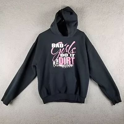 Motocross Hoodie Men Medium Bad Girls Do It In Dirt BMX Motorcycle Sweatshirt • $11.33