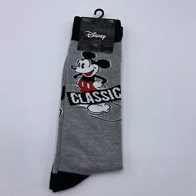 Disney Mickey Mouse Classic Men's Size 10-13 Grey Crew Socks • $6.08