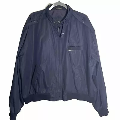 Members Only Jacket Mens 2XL XXL Blue Coat Full Zip Adult Bomber VINTAGE • $29.95