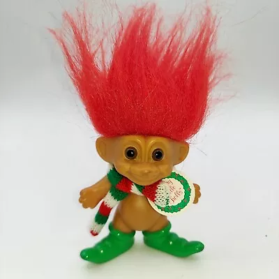 Vintage Russ Merry Little Trolls 3  Christmas ELF Troll Santa's Elf Red Hair • $6.99