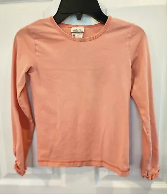 Matilda Jane Girls Size 8 Top Long Sleeve Peach Ruffle • $10