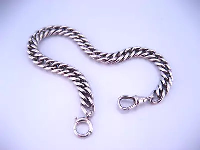 Antique Art Deco Era Sterling Silver Pocket Watch Chain Linked Dog Clasp 7.75  • $175