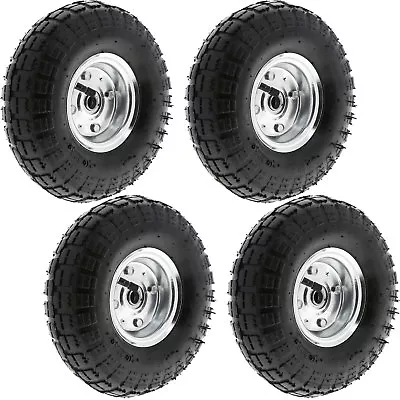 4 Pack Of 10  Pneumatic Sack Truck Trolley Wheel Barrow Tyre Wheels 4.10/3.5-4.0 • £27.99