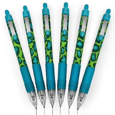 6x Zebra Z-Grip Funky Brights - Animal Pattern Retractable Ballpoint Pen - Blue  • £4.99