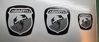 Fiat PUNTO Vinyl Badge Overlays + Steering Wheel Abarth Style GREY SCALE • £6.99