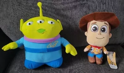 Disney Pixar Toy Story Talking Woody &  Alien With Light Up Eyes Plush  • £8