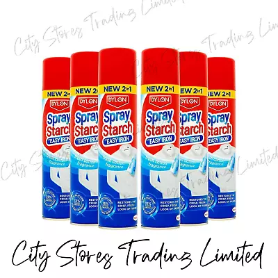 £19.98 • Buy 6 X DYLON Spray Starch With Easy Iron New 2 In 1 Ironing Aid Fabric 300ml