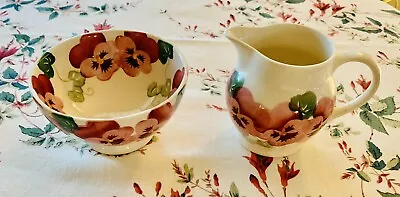 New Emma Bridgewater Pink Pansies French Bowl & 1/2 Pint Jug/pitcher - Retired • $59.99