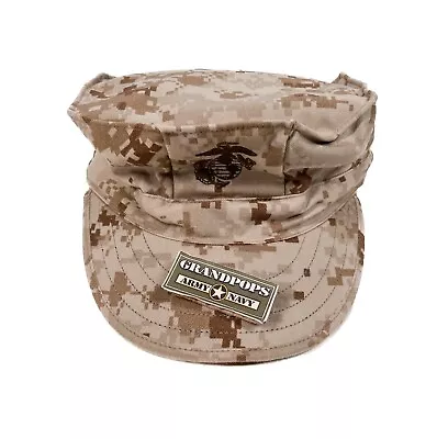 Usmc Desert Marpat Cap 8 Point 2 Ply Top Stitch With Ega • $4.99