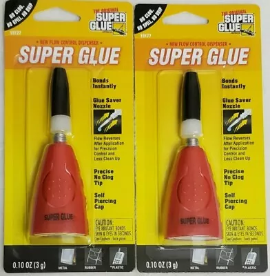 Lot 2 The Original Super Glue New Flow Control Dispenser  0.10 Oz / 3 G • $9.99