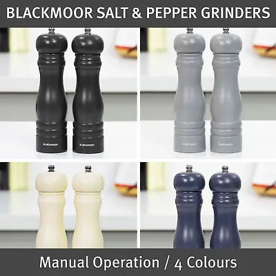 Blackmoor Manual Salt And Pepper Grinder Sets / Traditional Wooden Design • £17.99