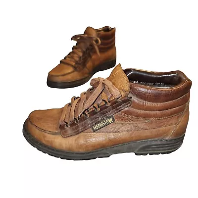 MEPHISTO 90s Trampolins Brown Leather Hiking Ankle Chukka Boots Women's Size 9 • $65.97