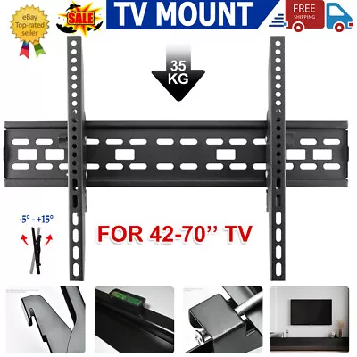 LCD LED PLASMA FLAT TILT TV WALL MOUNT BRACKET Fit 42 46 50 55 57 60 65 70 Inch • $18.35