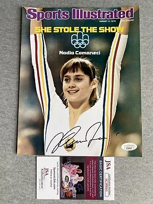 GYMNAST- NADIA COMANECI AUTOGRAPH 8x10 SPORTS ILLUSTRATED COVER PHOTO 8/2/76 JSA • $74.99