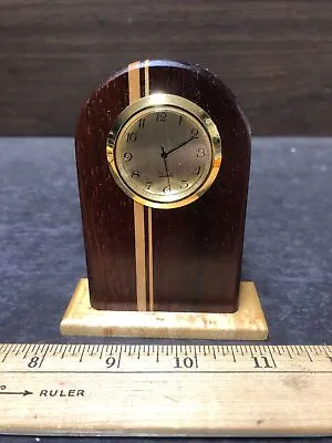 Vintage Small Matel Clock Exotic Padauk & Birdeye Maple Signed • $17.95