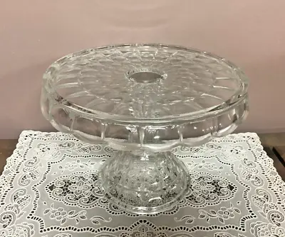 Vintage Indianna Glass Round Cake Stand With Rum Well - Constellation Pattern • $22.50