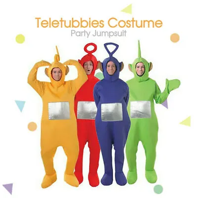 Teletubbies Adult Jumpsuit Dress Up Unisex Party Fancy Outfit Halloween Costume • $36.99