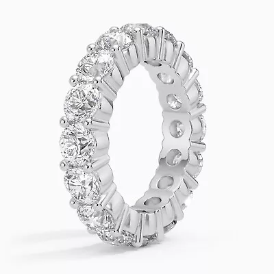 5.00 Ct Round Lab Grown Diamond Eternity Band Ring 14k White FG VS Super Clean • $2895