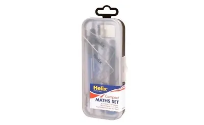 Helix Compact Maths Geometry Set With Compass Ruler Protractor Squares Sharpener • £5.49