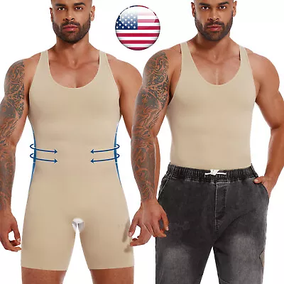 Men's Shapewear Bodysuit Full Body Shaper Compression Slimming Control Girdle • $19.79