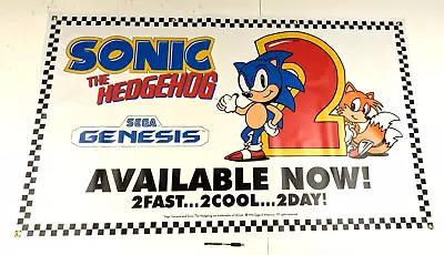 Sonic 2 '92 Vintage Style Store Display Banner Dealer Promo Sega Genesis • $119.86