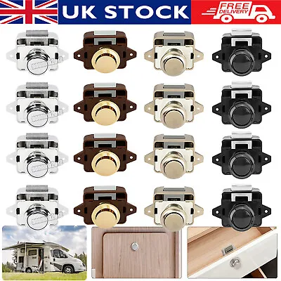 5-30x Push Button Catch Lock Drawer Cupboard Door Knob Campervan Caravan Cabinet • £18.99