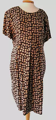 MOTHERHOOD MATERNITY Brown Floral Short Sleeve Dress Size L • $9.71