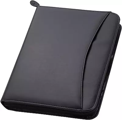 3-Ring Zipper Business Leather Portfolio Folder| 1.25  3-Ring Binder Professiona • $47.99