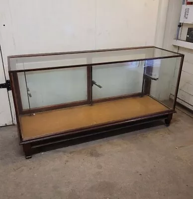 Antique Vintage Haberdashery Glass And Wood Counter Shop Fitting Display Cabinet • £699