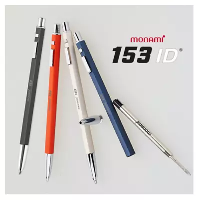 Monami 153 ID Simple Metal Ballpoint Pens 1.0mm Ink-Black _ Choose Color • $19.99