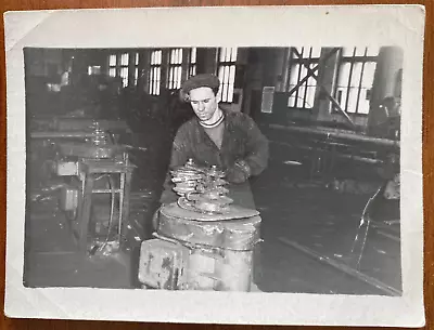 Handsome Guy Works At A Factory. Vintage Photo • £5.31