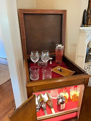 Vintage Brown Wood Cabinet Bar Cabinet • $550