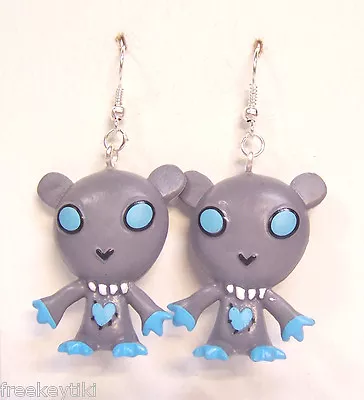 Harajuku Japan The Gooli Monsters Grey Largo Mini Art Toys Dangle Earrings • $6.95